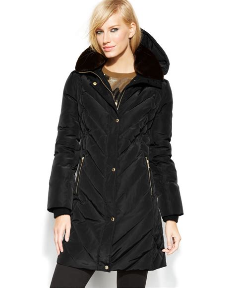 michael kors faux fur hooded coat